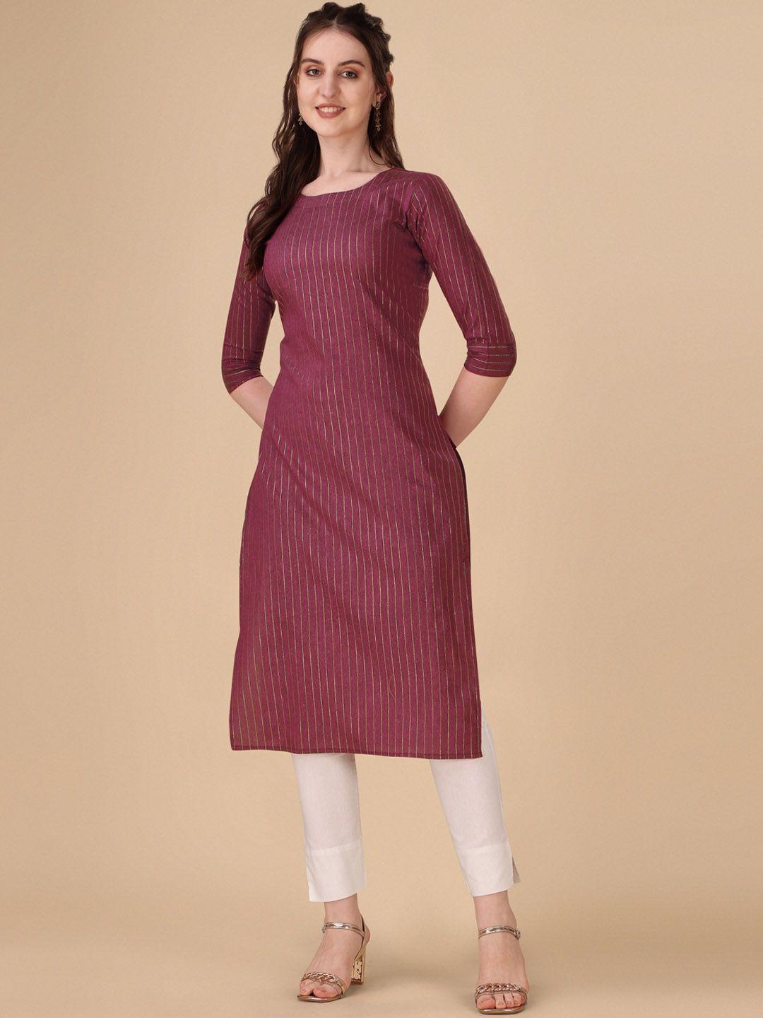 wedani striped cotton straight kurta