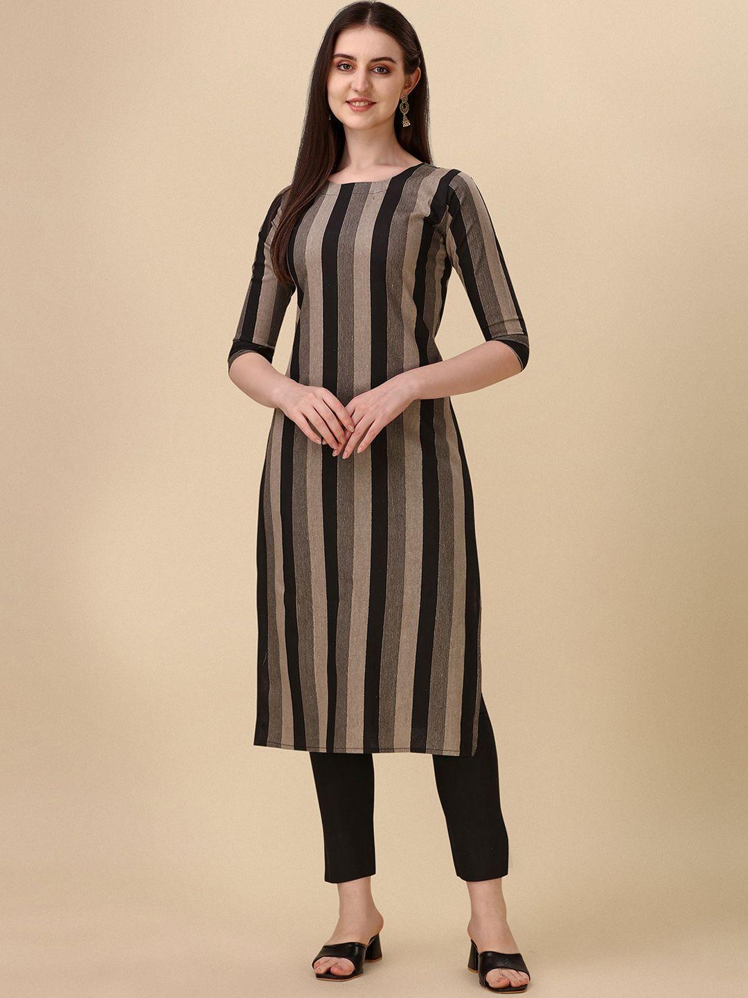 wedani striped pure cotton straight kurta