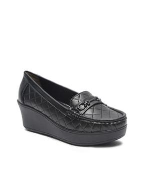 wedge heeled slip-on loafers