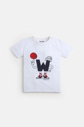 weekend warrior cotton t-shirt for boys - white