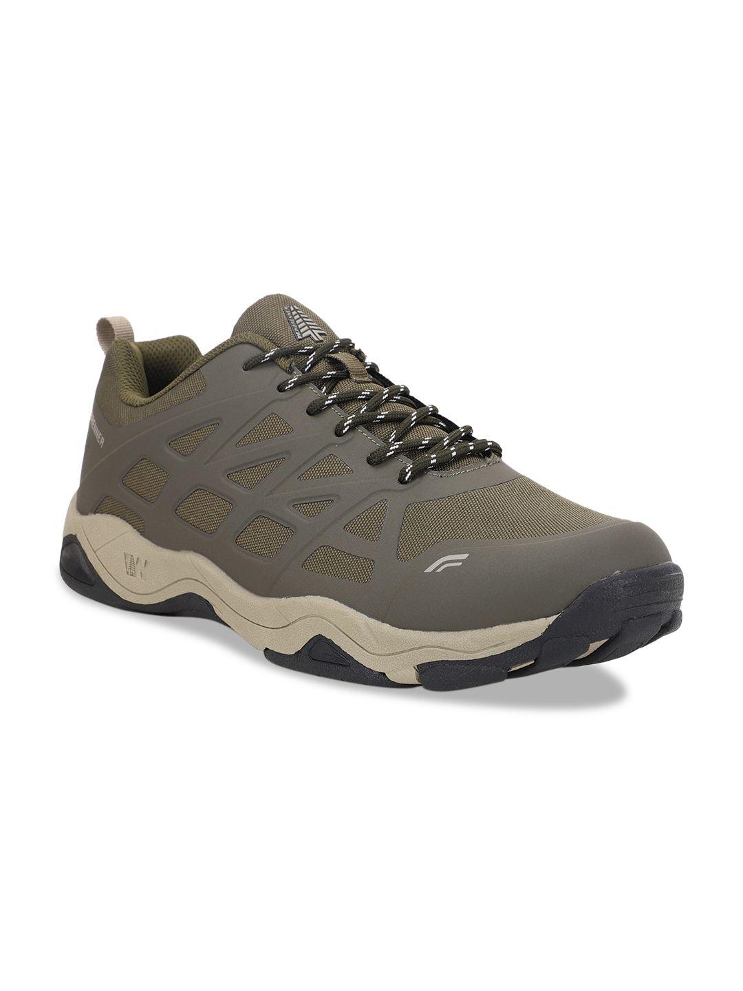 weinbrenner men grey & brown colourblocked sneakers