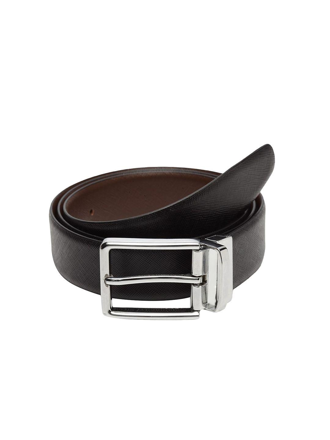 welbawt men black & brown reversible textured belt