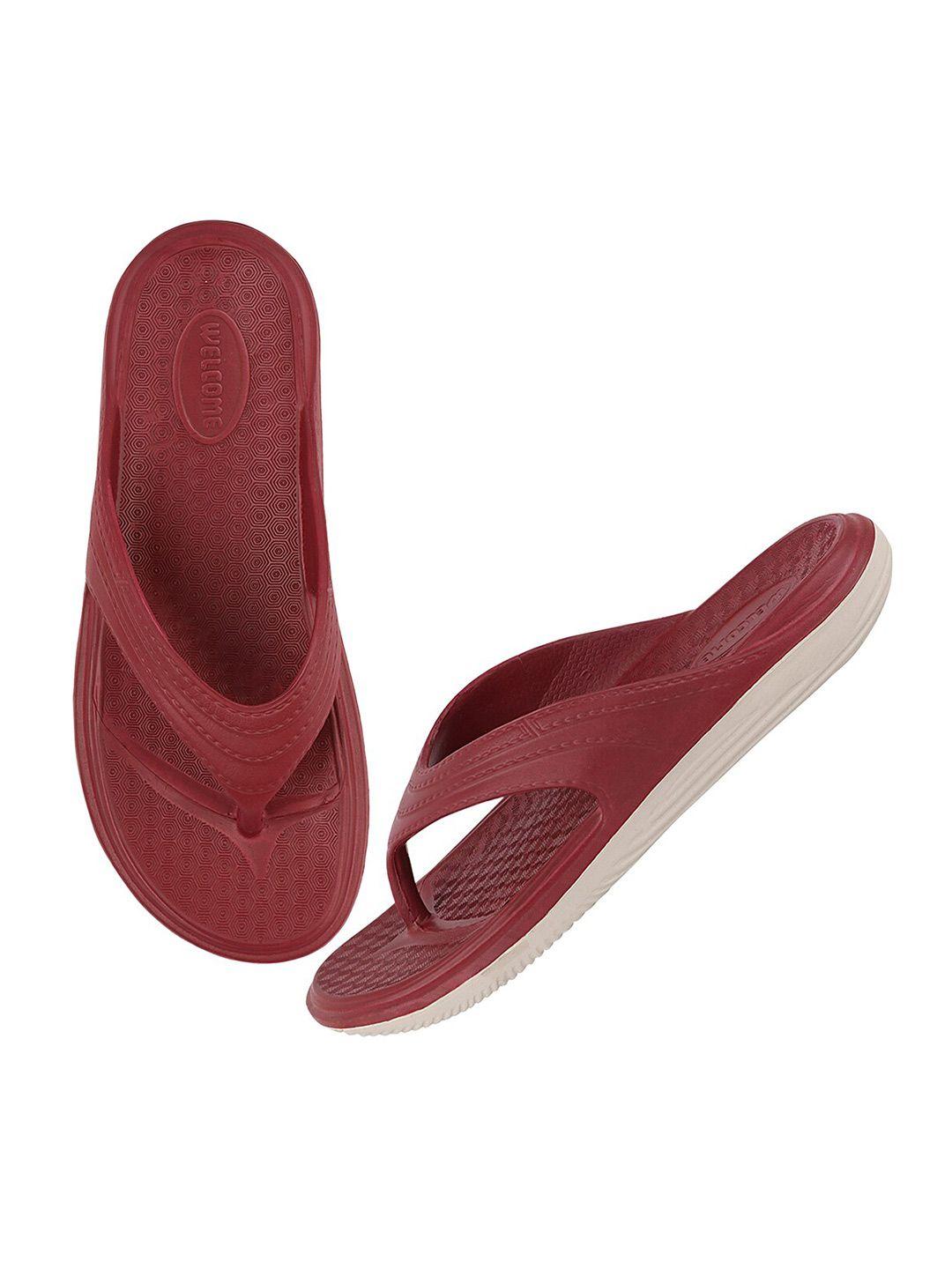 welcome women maroon thong flip-flops