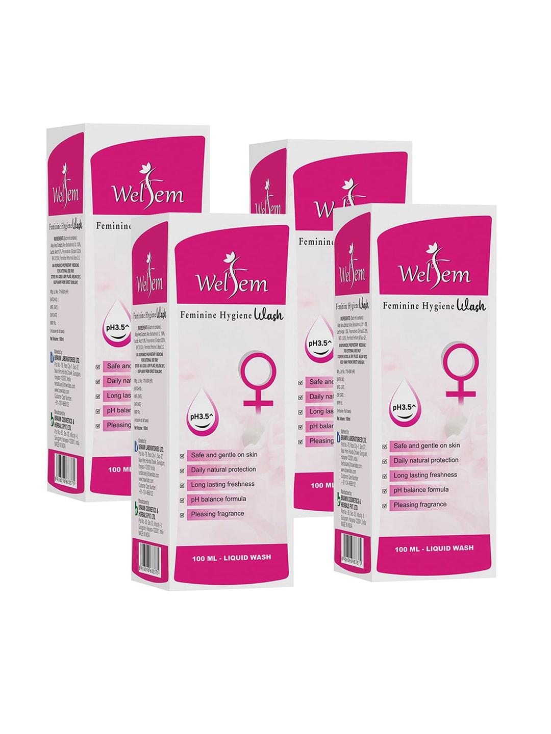 welfem set of 4 ph3.5 feminine hygiene wash - 100 ml each