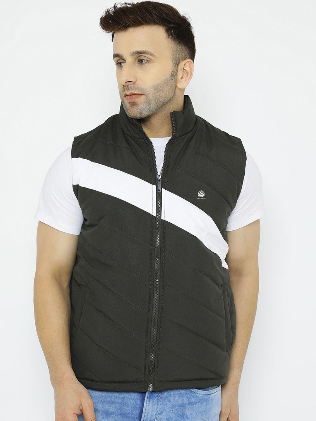 well quality colourblocked mock collar sleeveless dry fit lightweight padded jacket