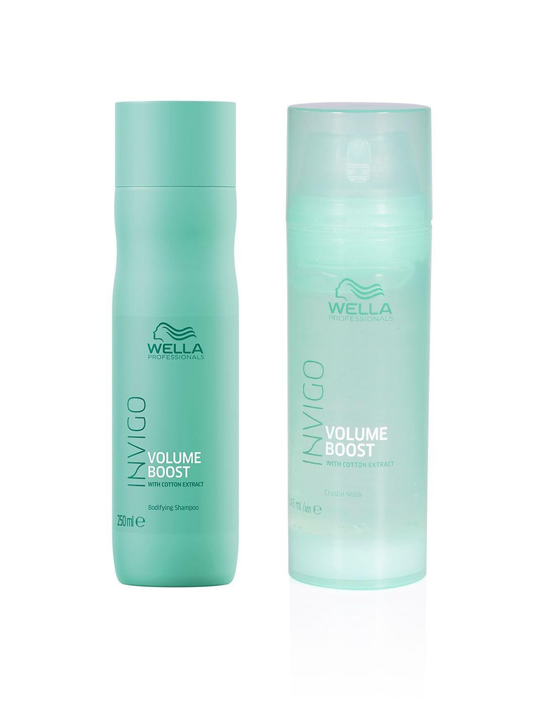 wella professionals unisex set of invigo volume boost crystal mask & shampoo