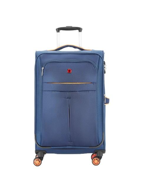 wenger fiero-pro blue 8 wheel medium soft cabin trolley - 30 cm