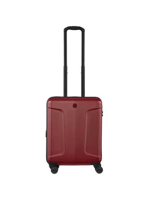 wenger maroon 4 wheel small hard cabin trolley - 20 cm