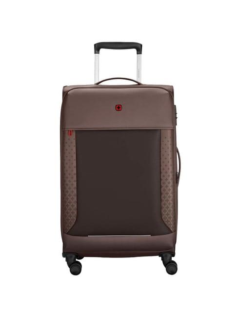 wenger veric brown 4 wheel large soft cabin trolley - 31 cm