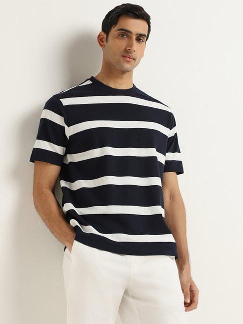 wes lounge by westside navy striped relaxed fit t-shirt