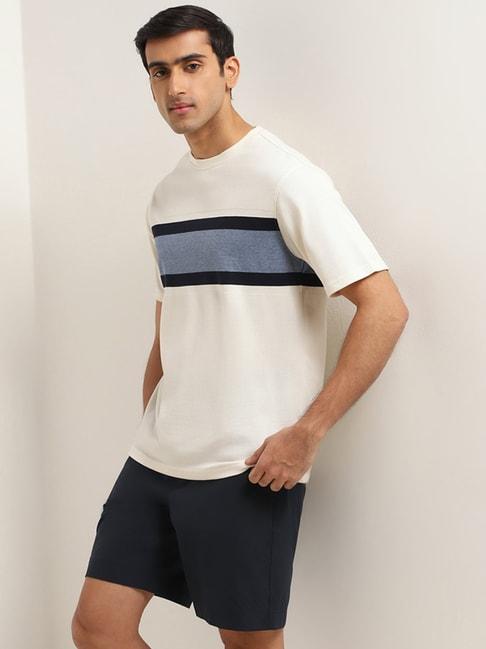 wes lounge by westside white relaxed fit knit t-shirt