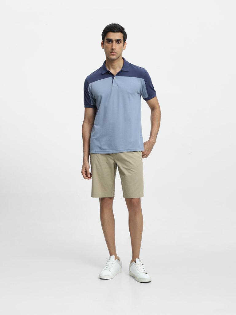 wes casuals blue slim-fit polo t-shirt