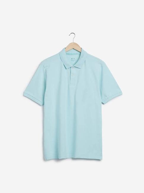 wes casuals by westside aqua relaxed-fit polo t-shirt