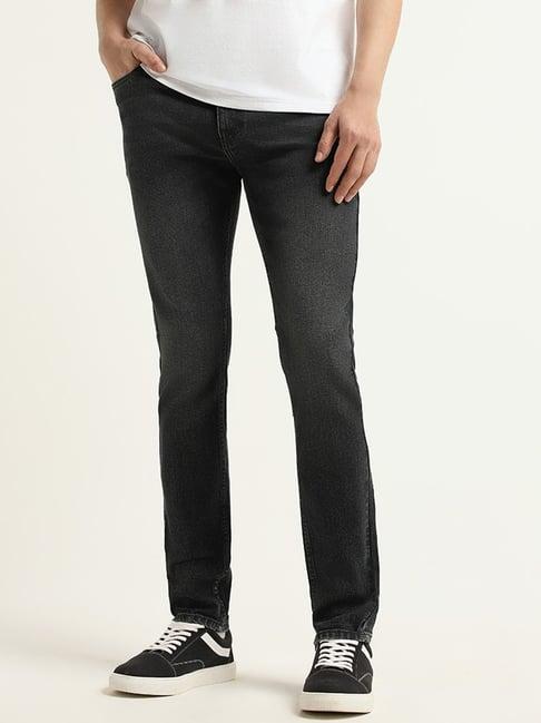 wes casuals by westside black relaxed fit mid rised jeans