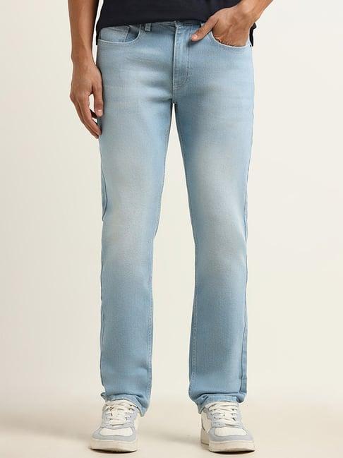 wes casuals by westside light blue relaxed fit jeans