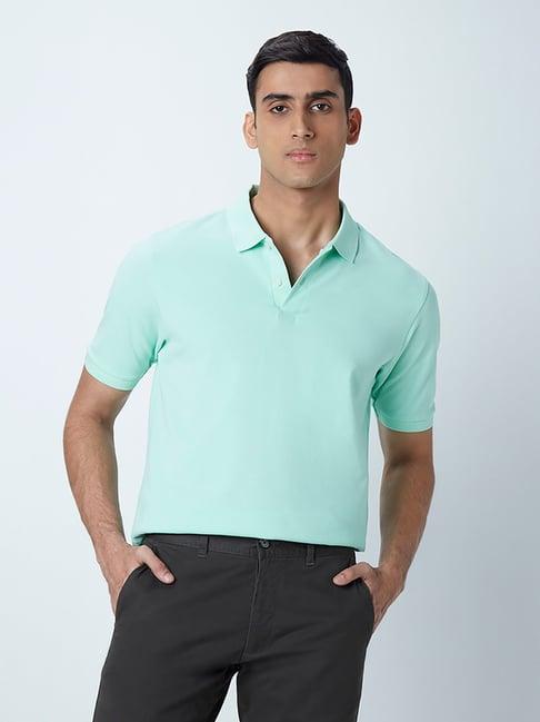 wes casuals by westside light mint relaxed-fit polo t-shirt