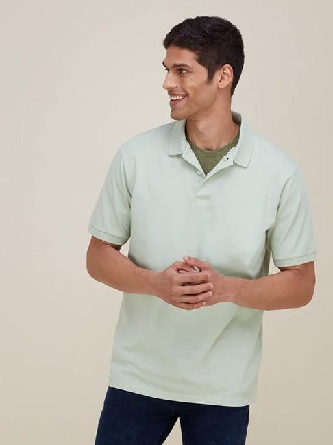 wes casuals by westside light sage relaxed-fit polo t-shirt