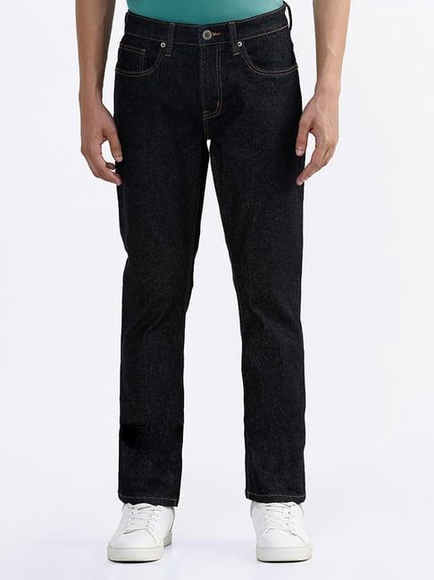 wes casuals by westside solid black relaxed fit denim jeans