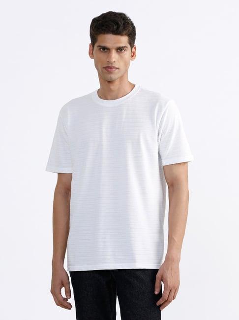 wes casuals by westside solid white relaxed fit t-shirt