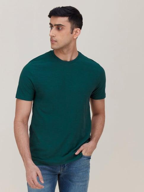 wes casuals by westside teal eco-save slim-fit t-shirt