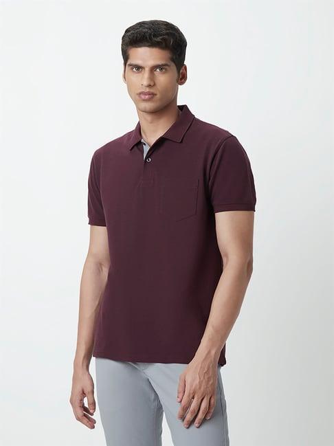 wes casuals by westside wine slim-fit polo t-shirt