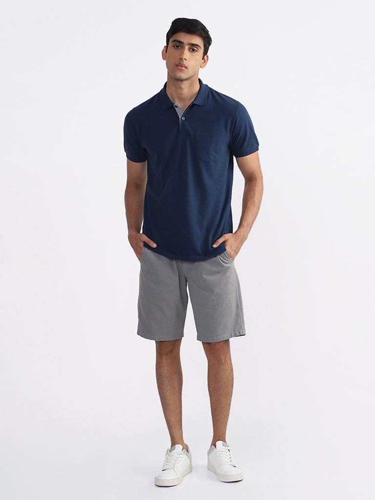 wes casuals navy slim fit polo t-shirt