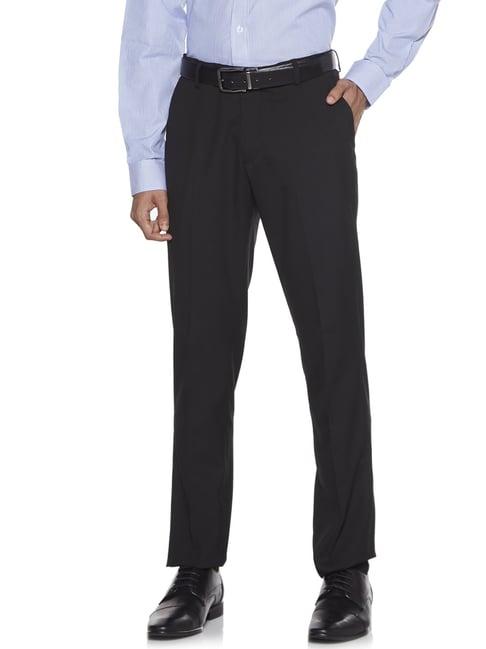 wes formals by westside black relaxed fit trousers