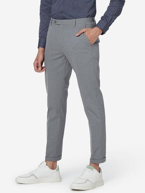 wes formals by westside grey carrot fit trousers