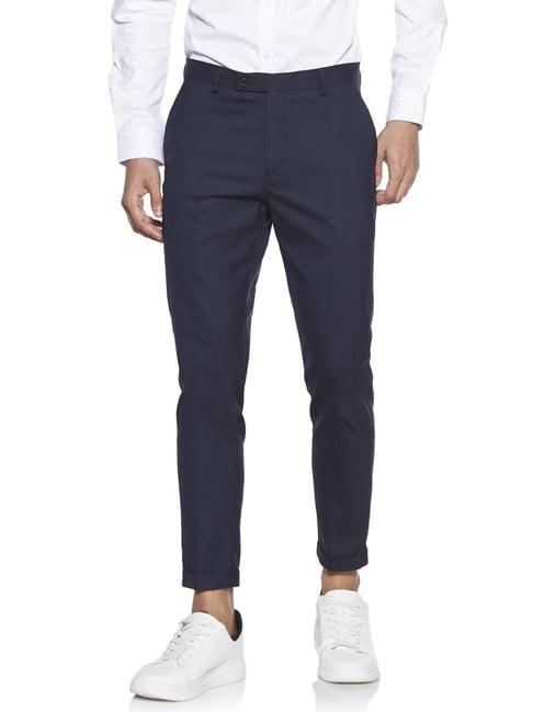 wes formals by westside navy carrot-fit trousers