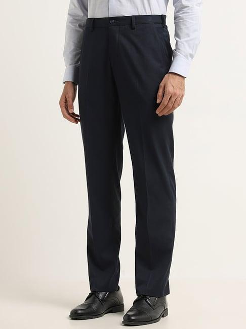 wes formals by westside navy relaxed fit trousers