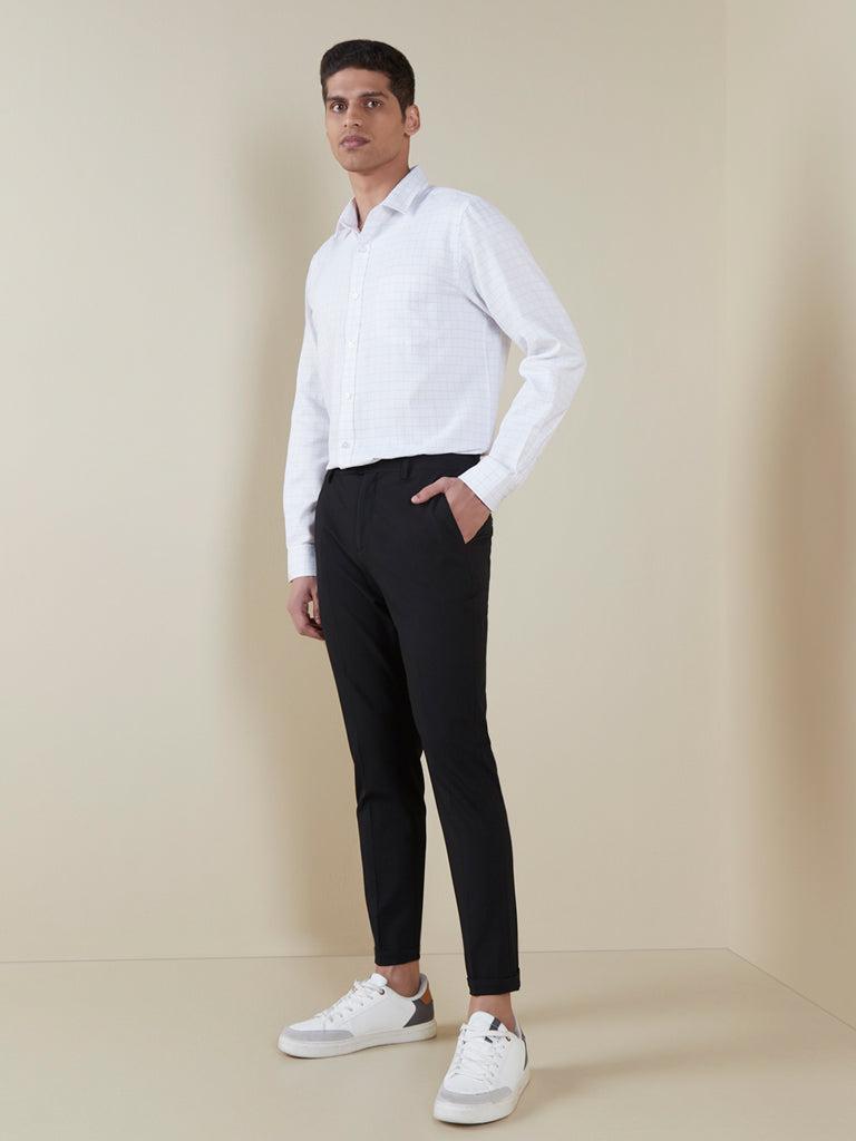 wes formals white slim-fit shirt