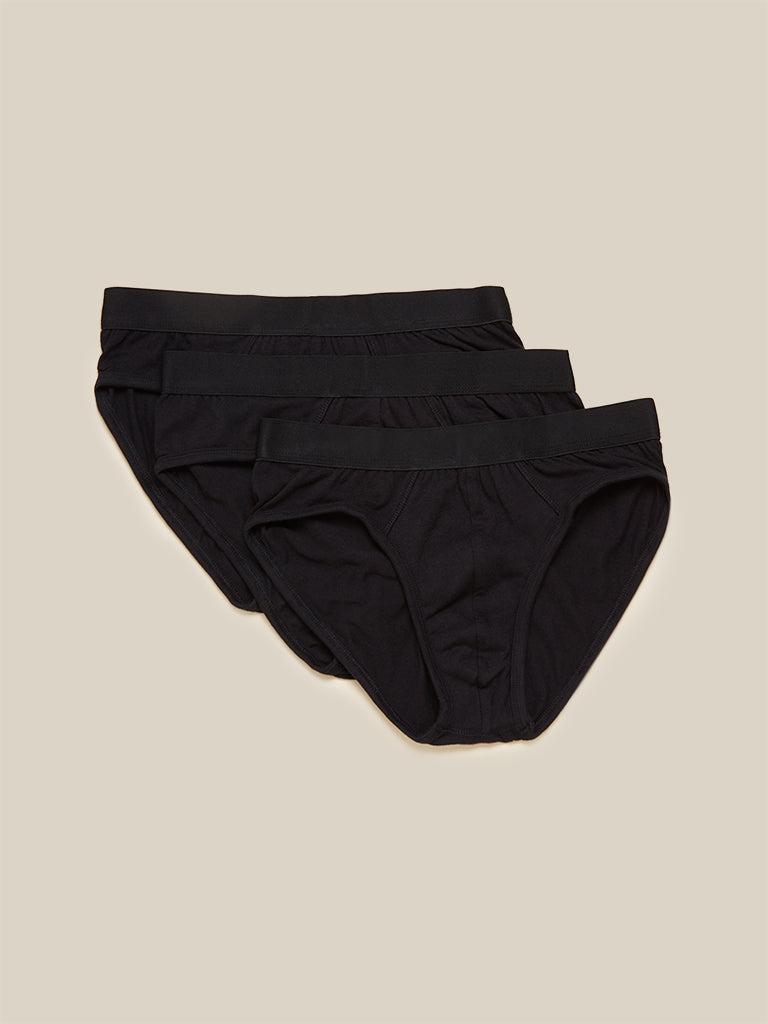 wes lounge black briefs pack of three