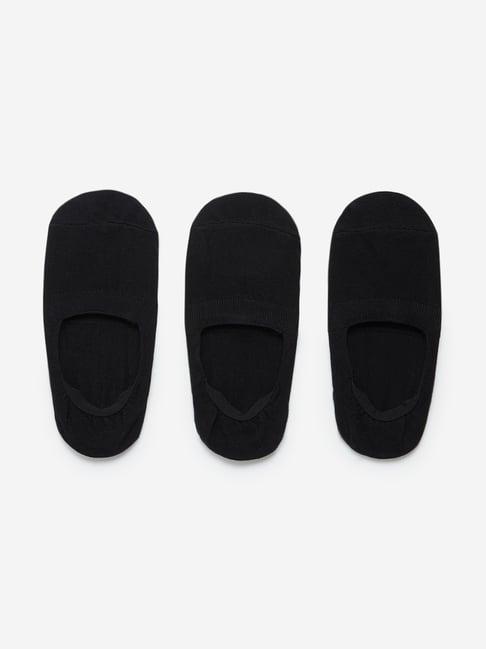 wes lounge by westside black invisible socks pack of three