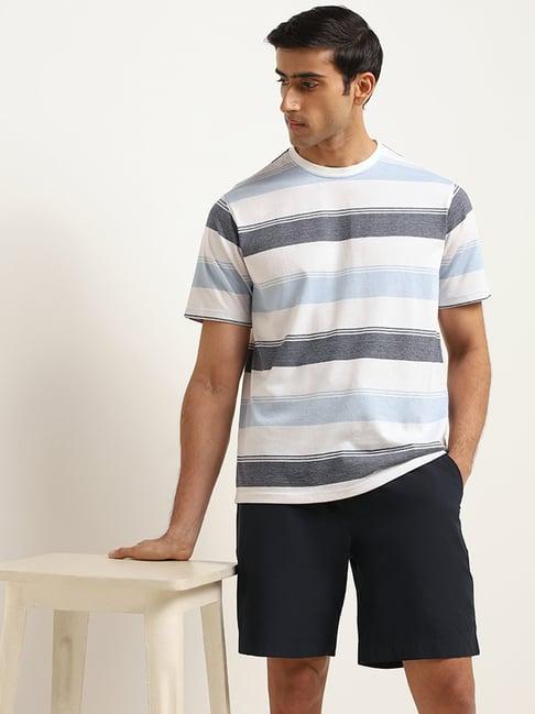 wes lounge by westside blue relaxed fit t-shirt