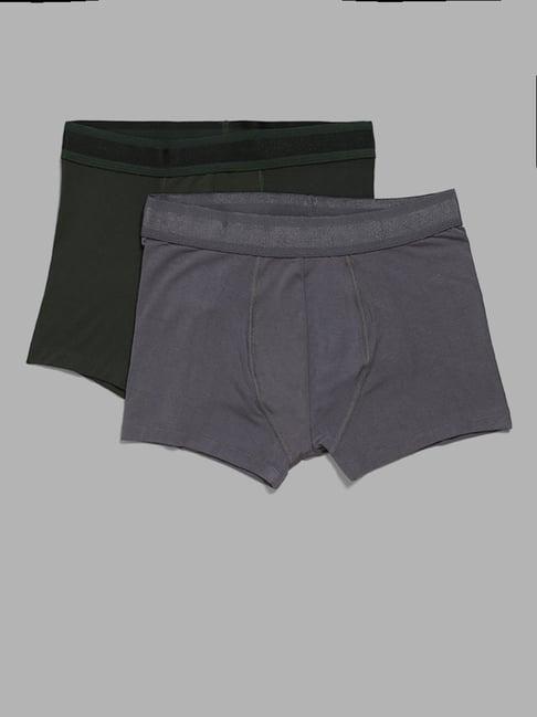 wes lounge by westside grey and green trunks - pack of 2