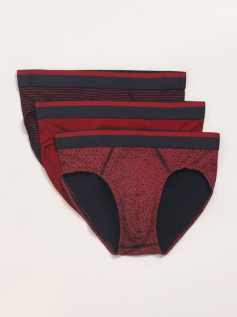 wes lounge by westside red plain briefs - pack of 3