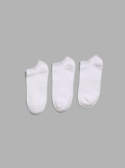 wes lounge by westside self-striped low cut white socks - pack of 3