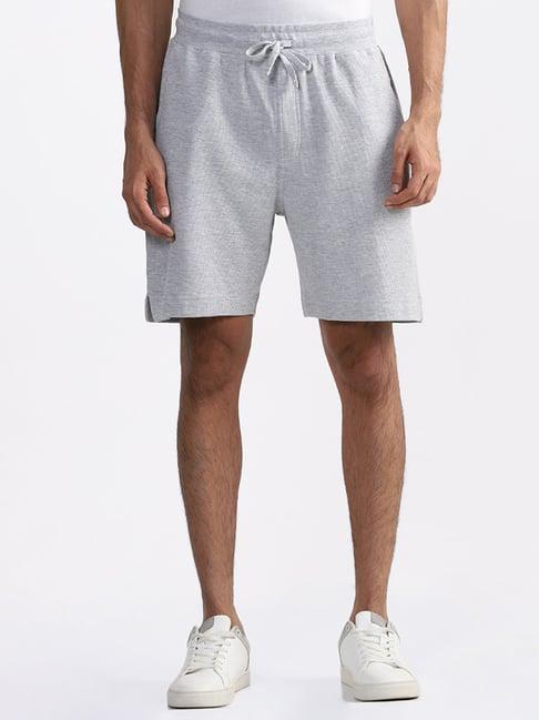 wes lounge by westside solid grey relaxed fit shorts