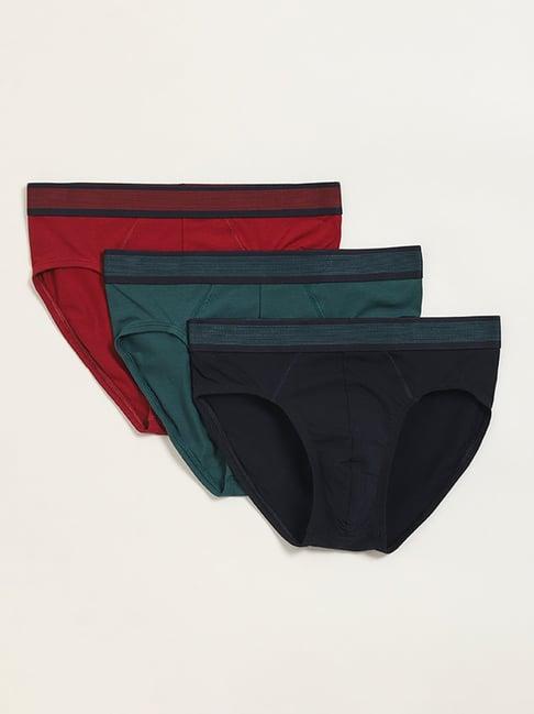 wes lounge by westside solid multicolor assorted brief - pack of 3