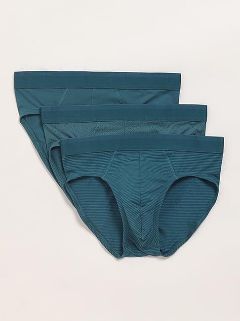 wes lounge by westside teal plain briefs - pack of 3
