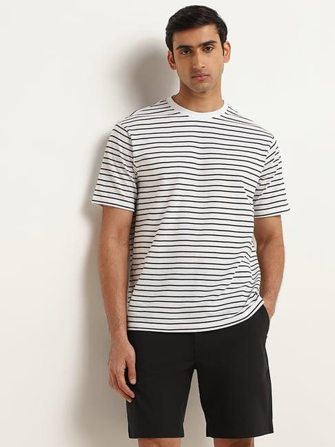 wes lounge by westside white relaxed fit knit t-shirt