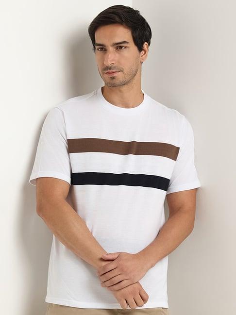 wes lounge by westside white relaxed-fit textured t-shirt