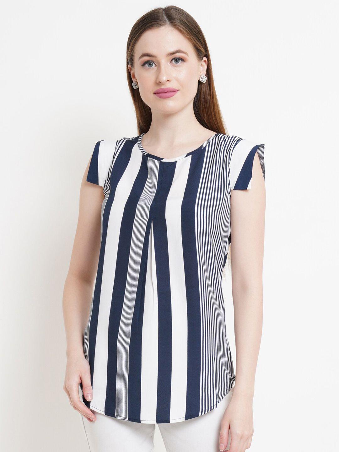 westclo navy blue & white striped top