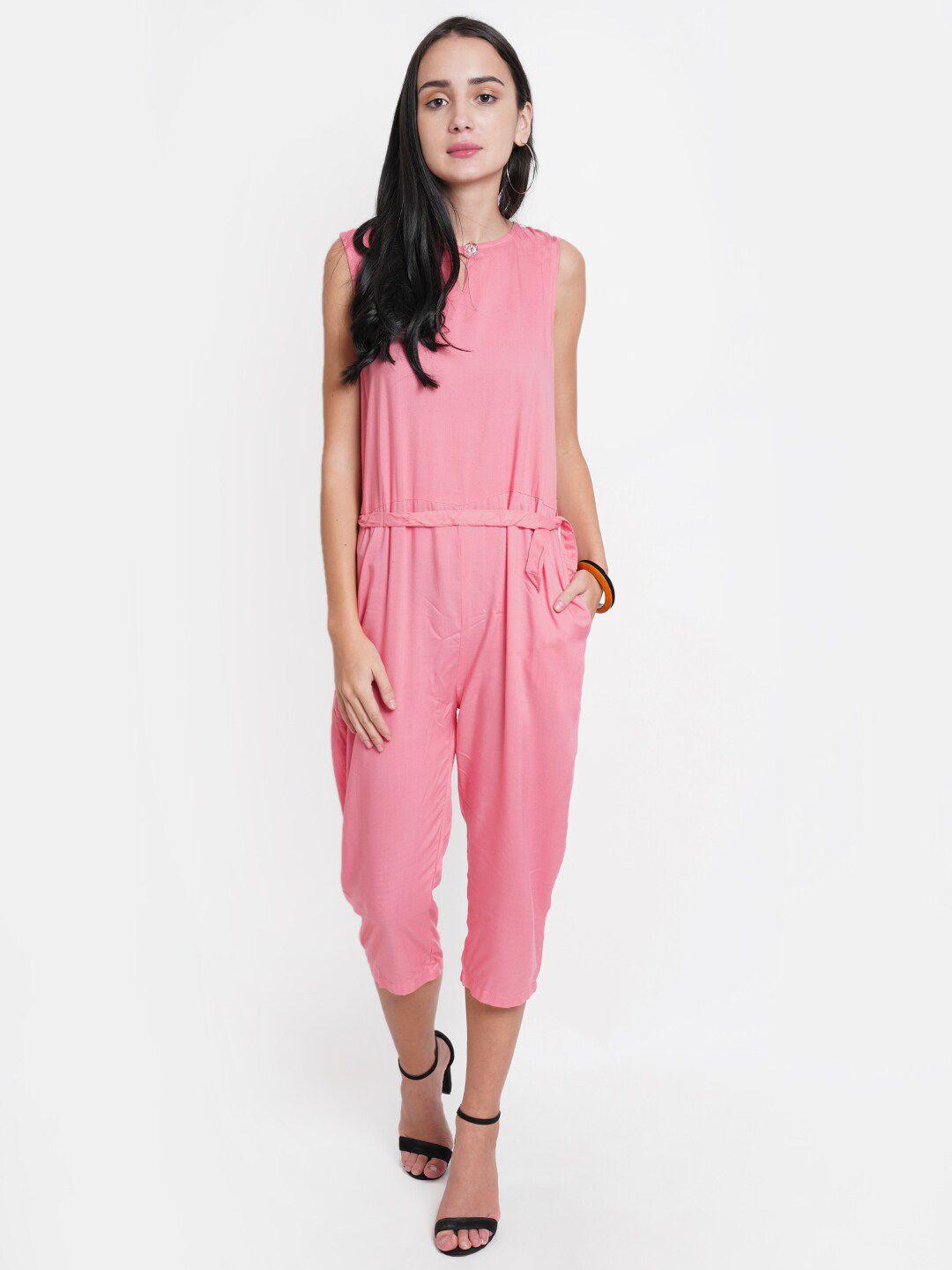 westclo pink capri jumpsuit