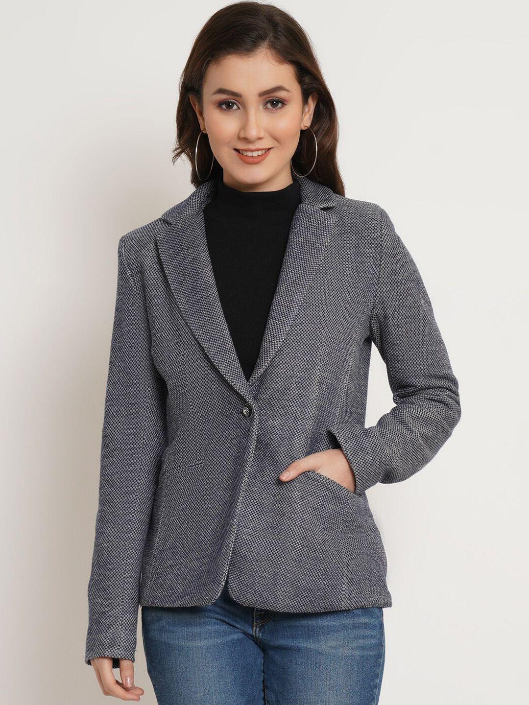 westclo self-design  slim-fit single-breasted blazer