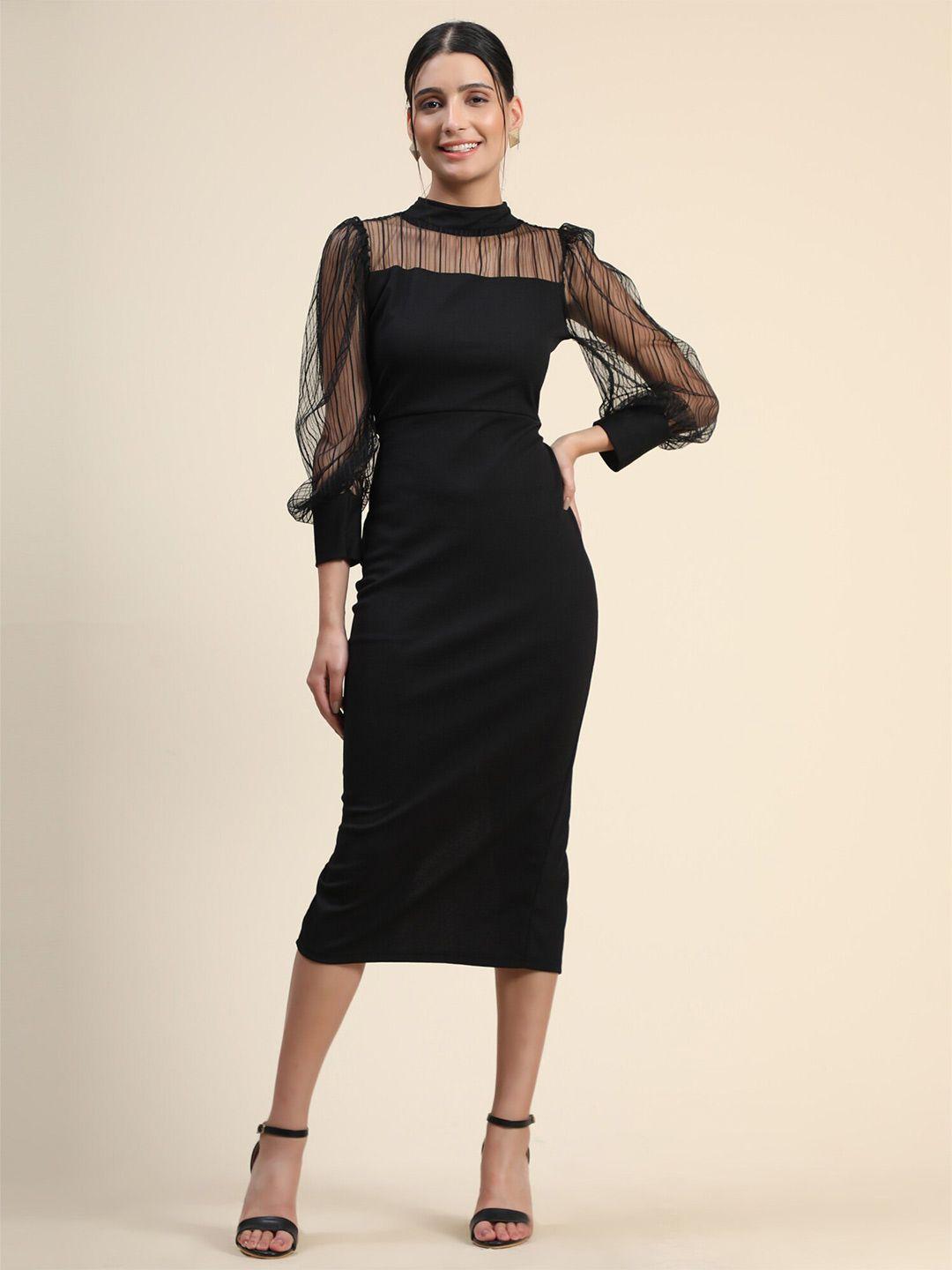 westhood black sheath midi dress