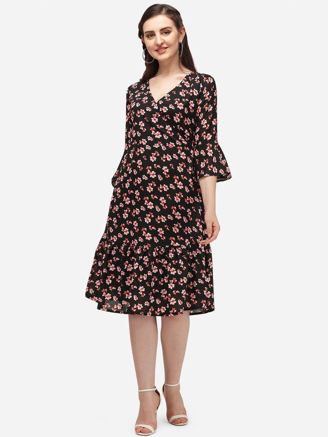 westhood floral printed bell sleeve a-line dress