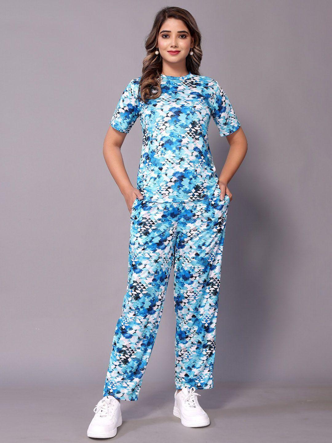 westhood geometric printed t-shirt & trouser