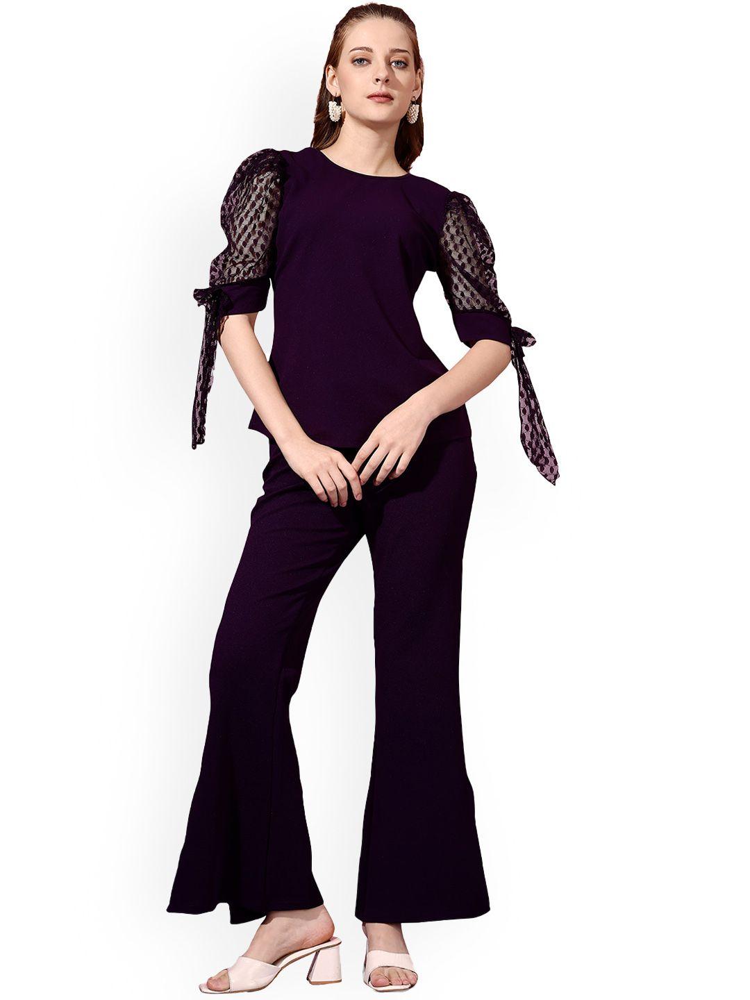 westhood puffed sleeves top with trousers