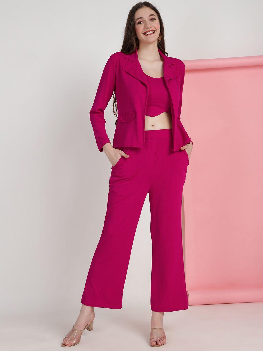 westhood shoulder strap top & trouser with blazer co-ords set